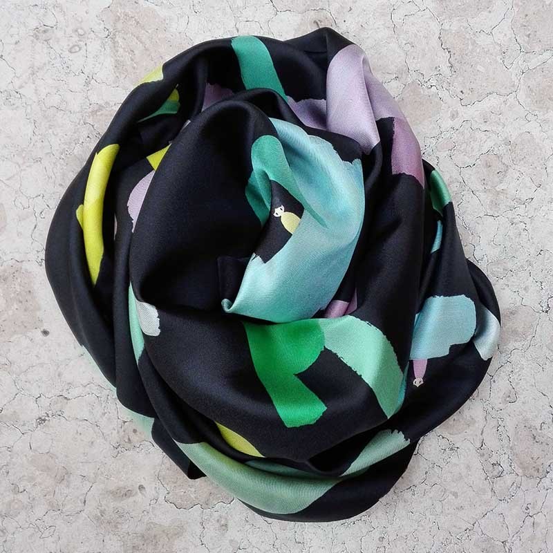 Anne-Lise Pichon - Foulard en soie Labyrinthe