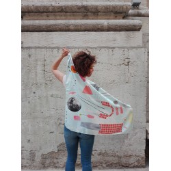 Noémie Pichon - Foulard en soie Collage aux deux lunes