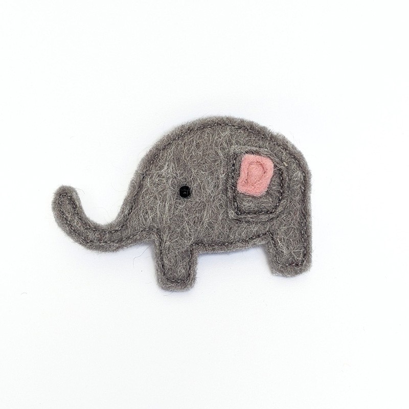 Anne-Lise Pichon - Broche éléphant gris