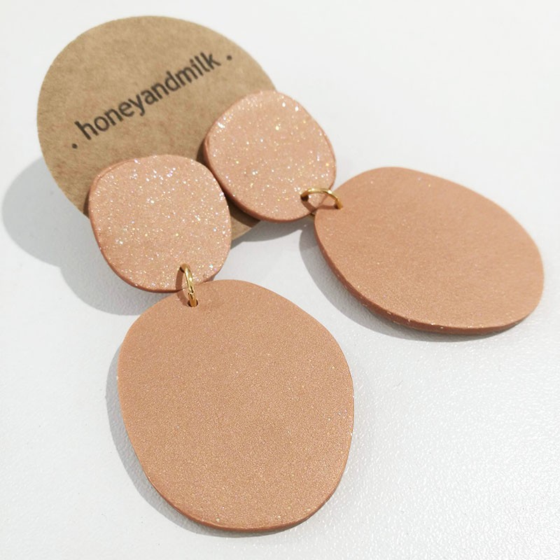 Honeyandmilk - Boucles d'oreilles Galet