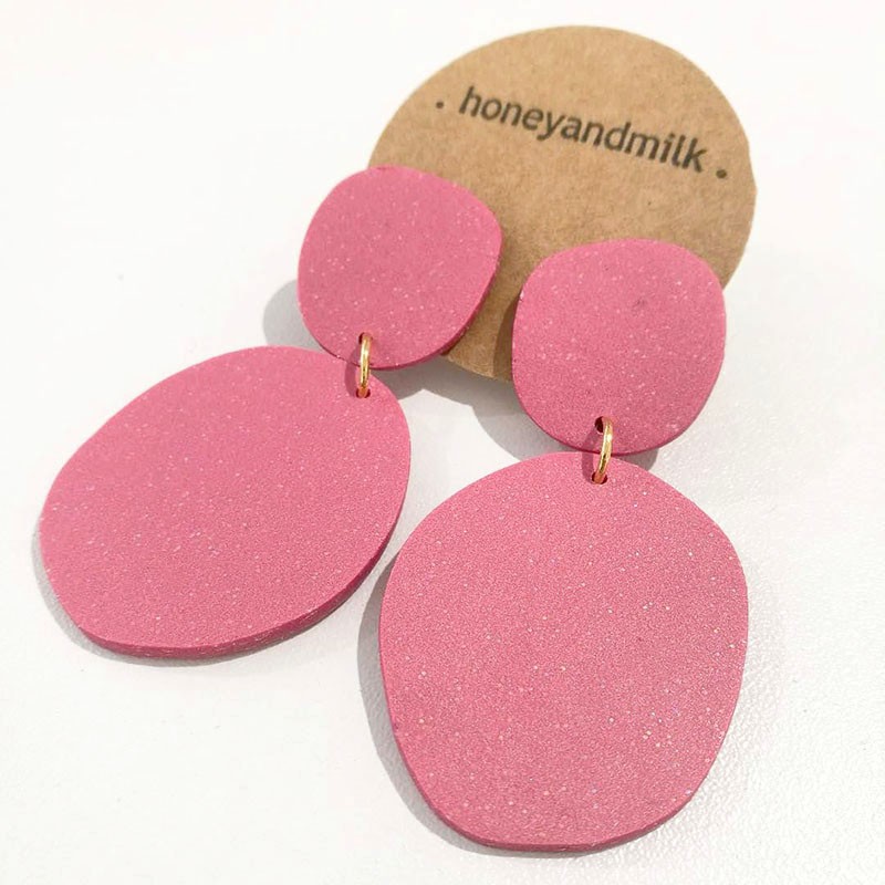 Honeyandmilk - Boucles d'oreilles Galet