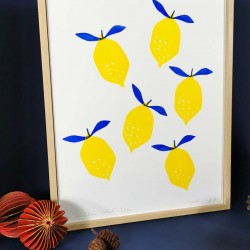 Julia Riffiod - Linogravure Les Citrons