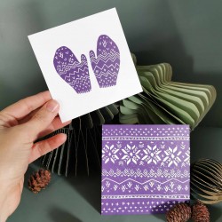 Julia Riffiod - Carte petits gants violets