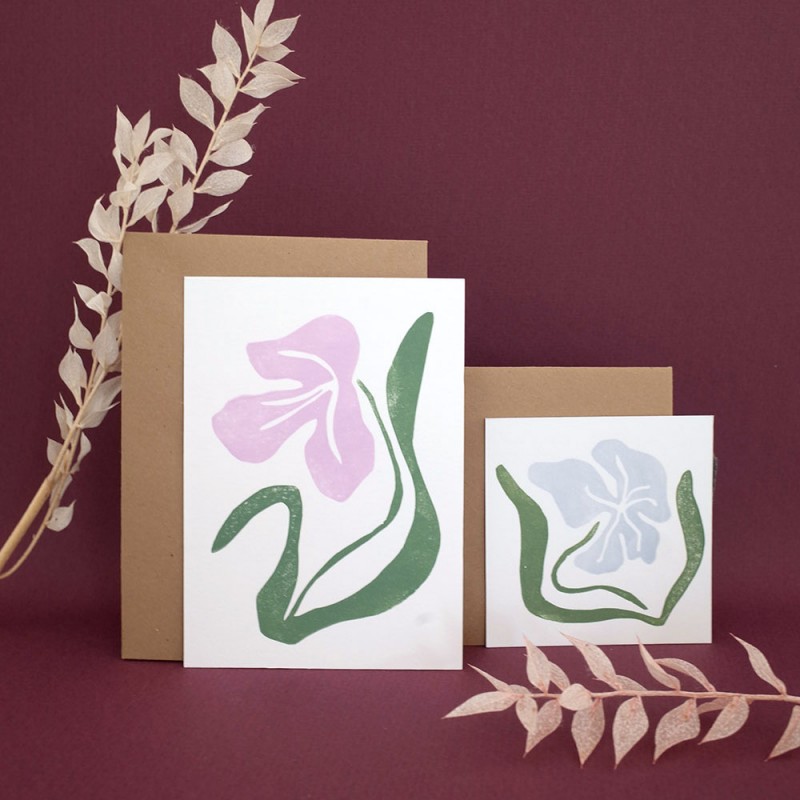 Carte Fleur violette
