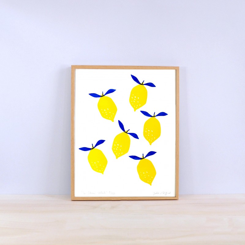 Julia Riffiod - Linogravure Les Citrons