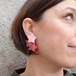Anne-Lise Pichon - Boucles d'oreilles trio d'étoiles colorées