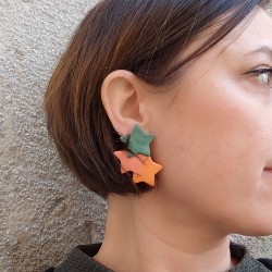 Anne-Lise Pichon - Boucles d'oreilles trio d'étoiles colorées