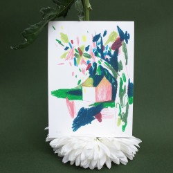 Julia Riffiod - Tirage d'art "Dessin-Cabane" rose petit format