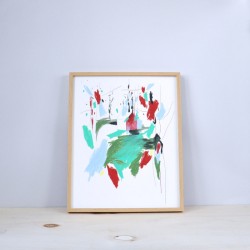 Julia Riffiod - Tirage d'art - Cabane - tons vert et rouge - moyen format