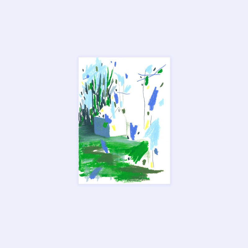 Julia Riffiod - Tirage d'art - Cabane - tons bleus - petit format