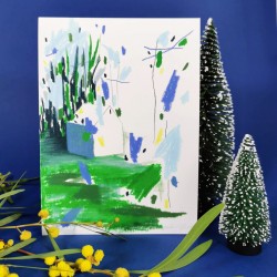 Julia Riffiod - Tirage d'art - Cabane - tons bleus - petit format