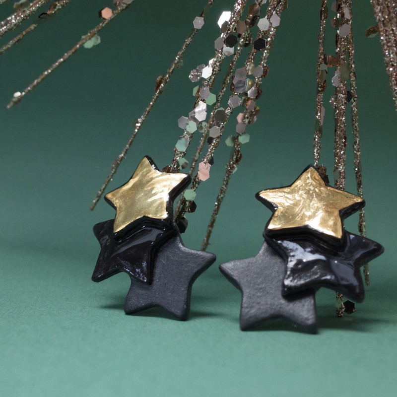 Anne-Lise Pichon - Boucles d'oreilles trio d'étoiles
