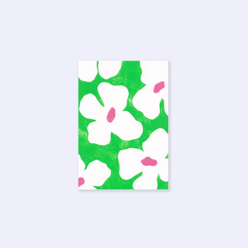 Julia Riffiod - Carte Flower Pop vert et rose