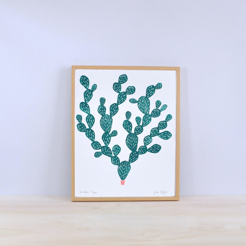 Julia Riffiod - Linogravure Cactus