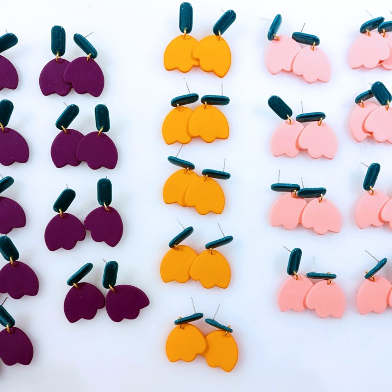 Tulipes Boucles d'oreilles pendantes Honeyandmilk - Tulipes Boucles d'oreilles pendantes