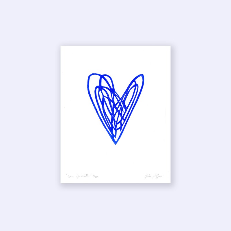 Linogravure Coeur Julia Riffiod - Linogravure Coeur