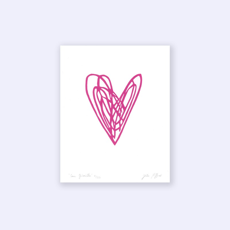 Linogravure Coeur Julia Riffiod - Linogravure Coeur