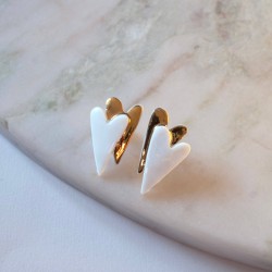 Anne-Lise Pichon - Boucles d'oreilles double Coeur
