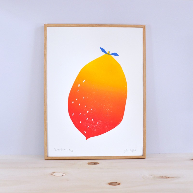 Julia Riffiod - Linogravure Sunset Lemon