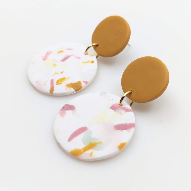 Honeyandmilk - Boucles d'oreilles Terrazzo
