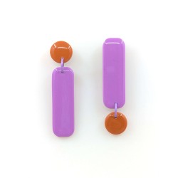 Honeyandmilk - Boucles d'oreilles REVERSO lilas/orange