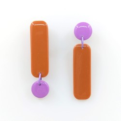 Honeyandmilk - Boucles d'oreilles REVERSO lilas/orange