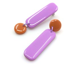 Honeyandmilk - Boucles d'oreilles REVERSO lilas/orange