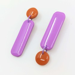 Honeyandmilk - Boucles d'oreilles REVERSO lilas/orange