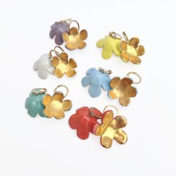 Anne-Lise Pichon - boucles d'oreilles bouton d'or colorées