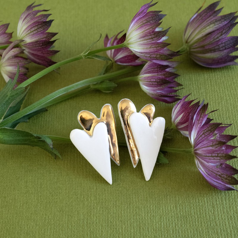 Anne-Lise Pichon - Boucles d'oreilles double Coeur