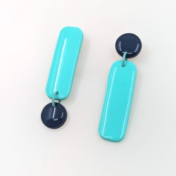 Honeyandmilk - Boucles d'oreilles REVERSO marine/turquoise
