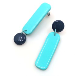 Honeyandmilk - Boucles d'oreilles REVERSO marine/turquoise